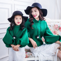 Wedding photo studio children professional portrait photography studio clothing loose mid-length green long-sleeved skirt parent-child wear