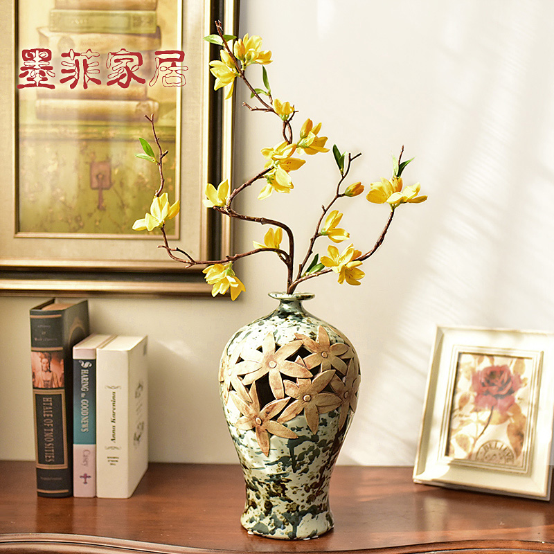 Creative new Chinese style ceramic furnishing articles zen sitting room porch ark, TV ark, household soft adornment vase decoration