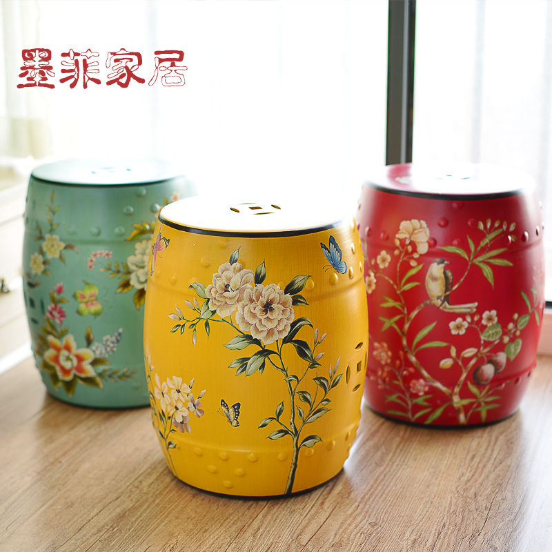 American ceramic drum who place next to the new Chinese style bedroom living room TV cabinet floor decoration version into gifts