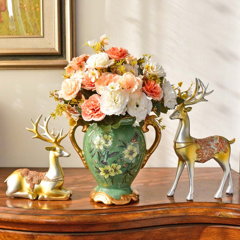Ou porch creative deer furnishing articles American TV ark, wine sitting room adornment ceramic vases, flower arrangement suits for
