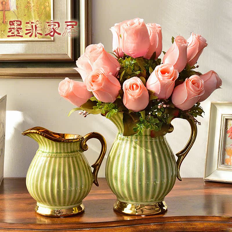 American light European - style key-2 luxury ceramic vases, I and contracted sitting room tea table table flower art flower arranging, adornment is placed