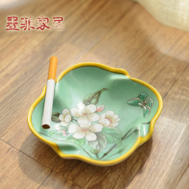 New Chinese style creative furnishing articles American ceramic ashtray office sitting room bedroom ashtray home decoration decoration