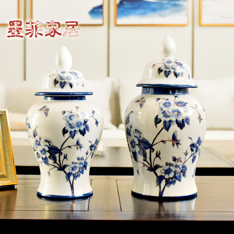 New Chinese style ceramic general furnishing articles can of American home sitting room of TV ark, wine porch household adornment ornament