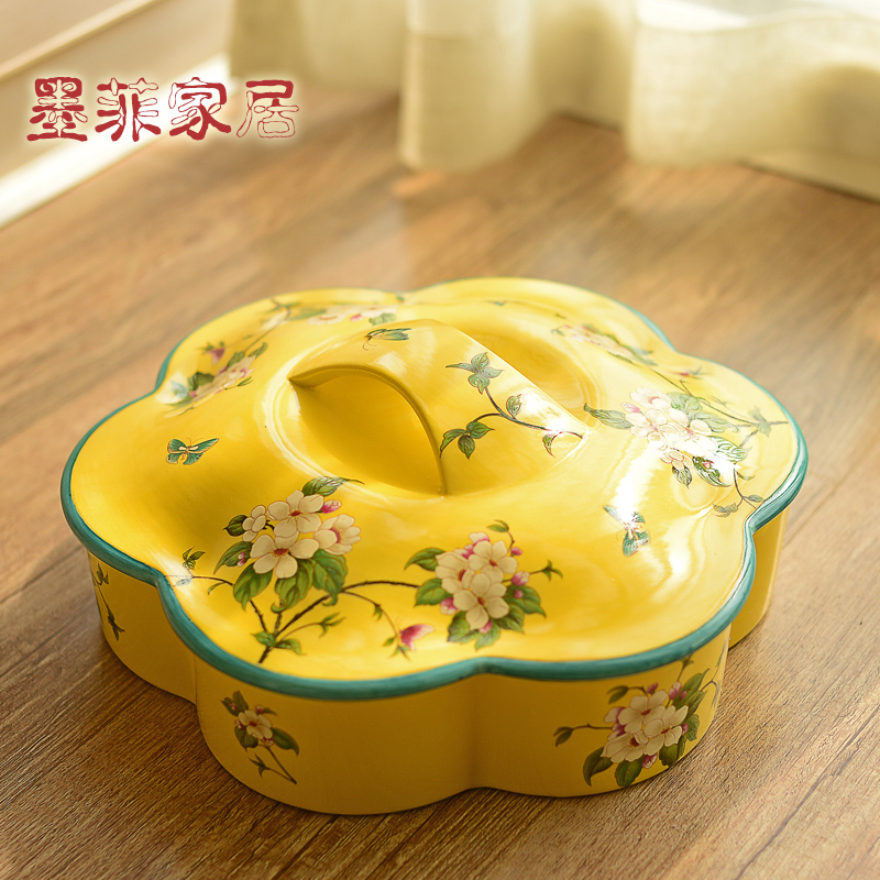 New Chinese style ceramic 'lads' Mags' including nuts dried fruit box sitting room tea table frame with cover the receive a case American home furnishing articles