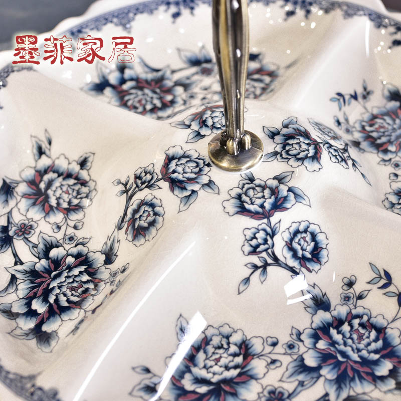 New Chinese style creative ceramic fruit tray table dining room in the living room New seeds dry bowl dish receives furnishing articles