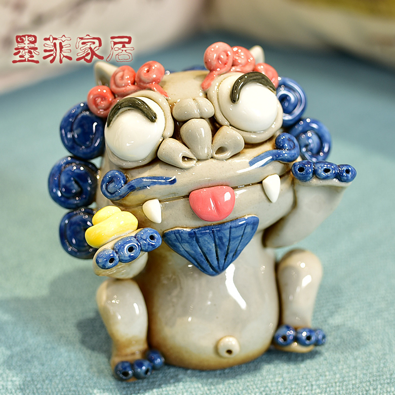 Jingdezhen what checking ceramic kirin furnishing articles of new Chinese style decoration home sitting room is the study of soft adornment is sweet