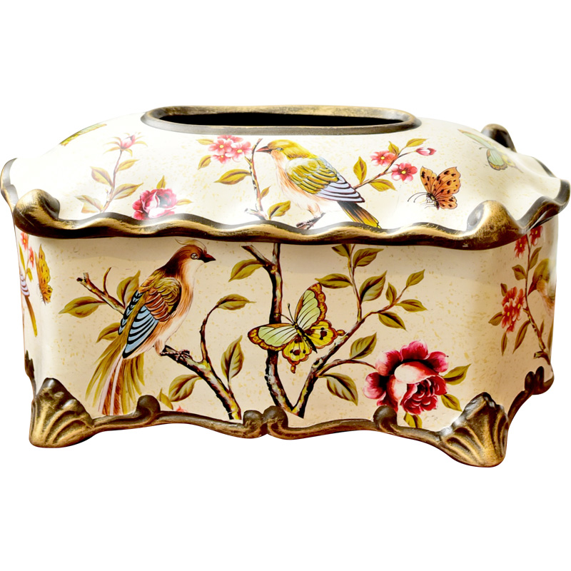 American dining - room of Europe type tissue boxes of new Chinese style household home sitting room tea table napkin with bedroom ceramic smoke box