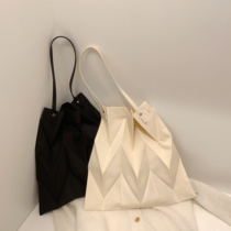 Chio2nd born pair of folding shoulder bag bag women Summer large capacity tote bag Joker canvas bag