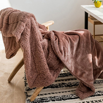 Small blanket Office nap blanket Single lunch break quilt Flannel Coral velvet cover blanket Air conditioning winter thickening