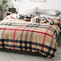 Cotton quilt cover Single piece single set 100% cotton Nordic style student dormitory quilt cover Single 1 5 meters bed double 2 meters