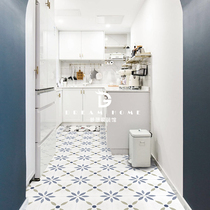 Nordic small fresh blue brick 200x200 kitchen toilet wall tile toilet bathroom with non - slip floor tile