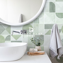 Net red bathroom Makaron tile 200x600 Nordic toilet kitchen pink green blue panel wall tile