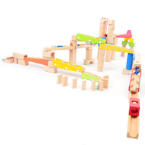 Foreign trade toys wooden track ball roller coaster building blocks hands-on ability logical thinking children gifts