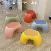 Cute small stool home low stool dormitory plastic thickened and strong childrens baby step stool living room coffee table bench
