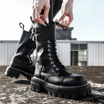 Handsome Martin boots female spring and autumn single boots British style 2022 new personality leather mid-tube thick bottom motorcycle short boots