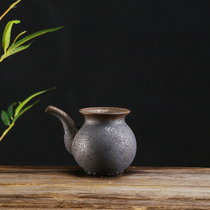 Gilt kiln glaze gown Road cup coarse pottery Japanese handmade rust glaze tea wash accessories retro tea set tea set tea leak