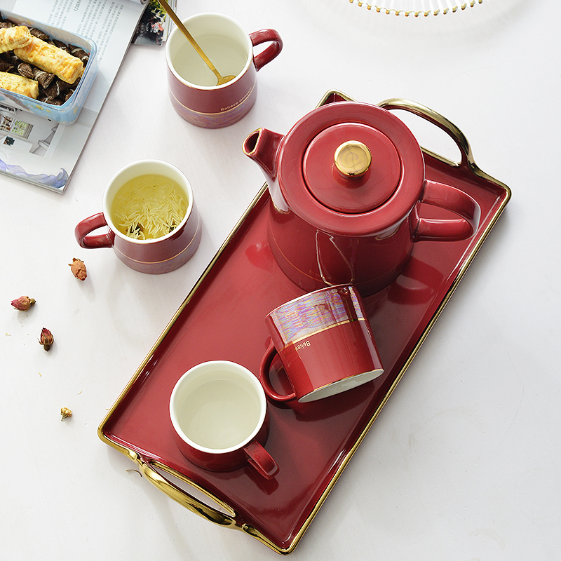 Up Phnom penh northern European cup home outfit with sitting room tray was contracted fashion tea sets with ceramic water kettle