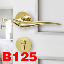 72 Magnetic door lock indoor bedroom universal lock mute solid wood door lock room household handle Golden Door Lock
