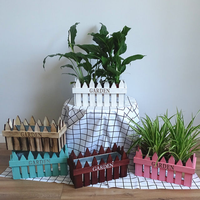 Nordic retro solid wood handmade flower pot rectangular wooden fence flower basket creative gardening wooden box home decoration decoration Nordic retro solid wood handmade flower pot rectangular wooden fence flower basket creative gardening wooden box home decoration decoration