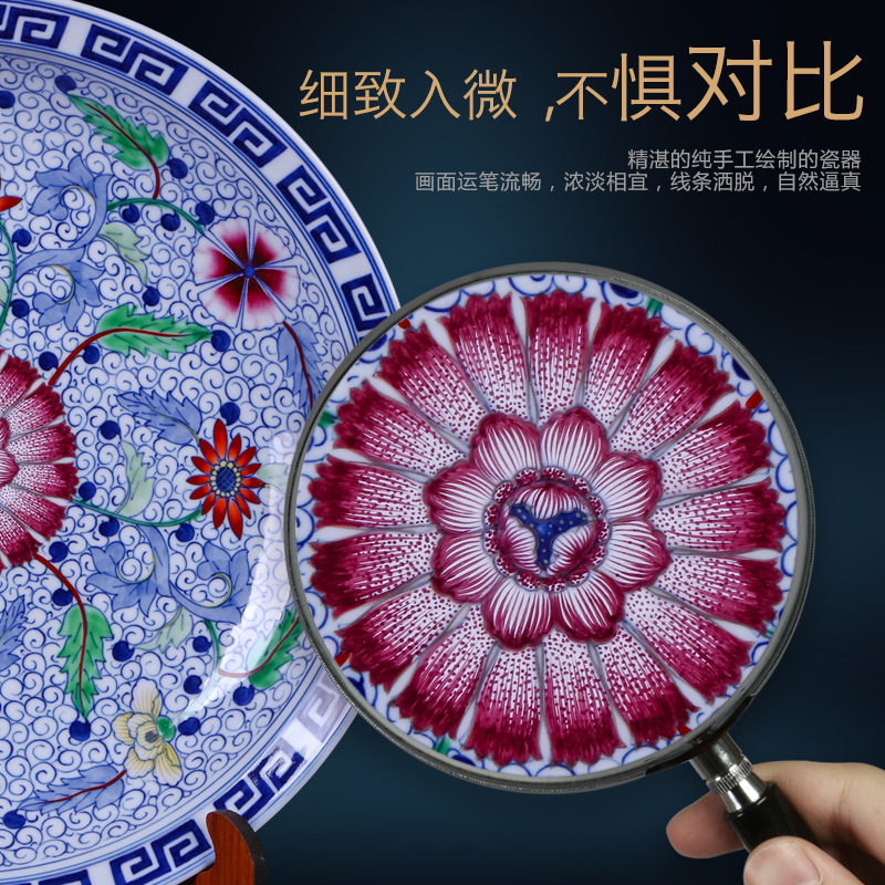 Archaize hang dish of blue and white porcelain of jingdezhen ceramics decoration classical Ming and the qing dynasties home crafts are sitting room sat a plate