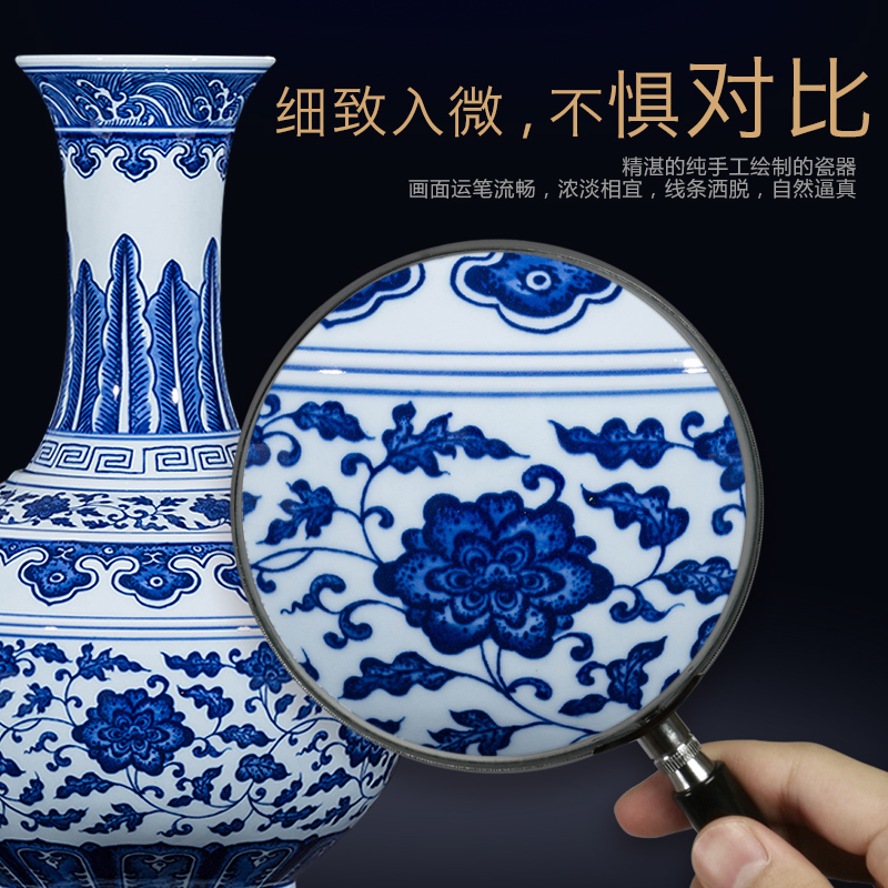 Jingdezhen ceramics imitation antique vase qianlong hand - made porcelain vase home sitting room adornment handicraft furnishing articles