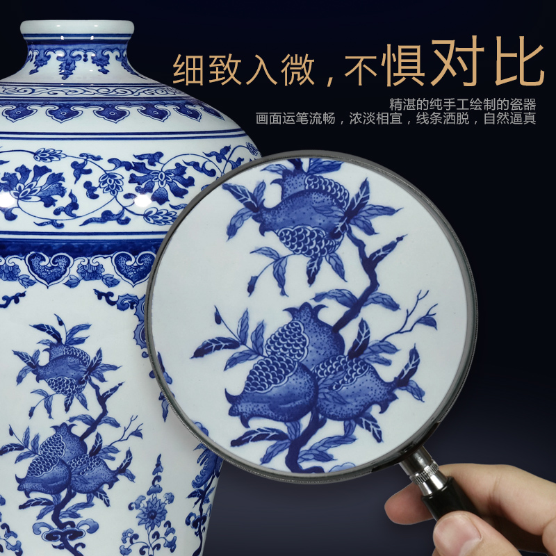 Jingdezhen ceramics imitation the qing qianlong hand - made Chinese blue and white porcelain vase sitting room porch TV ark, flower arranging furnishing articles