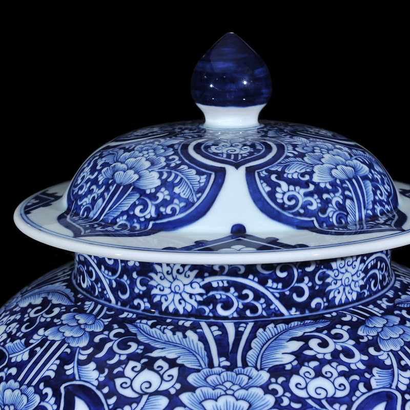 Copy a blue - and - white, yuan and Ming LuLianSheng jingdezhen ceramics with cover general pot vase process ACTS the role of TV ark, furnishing articles