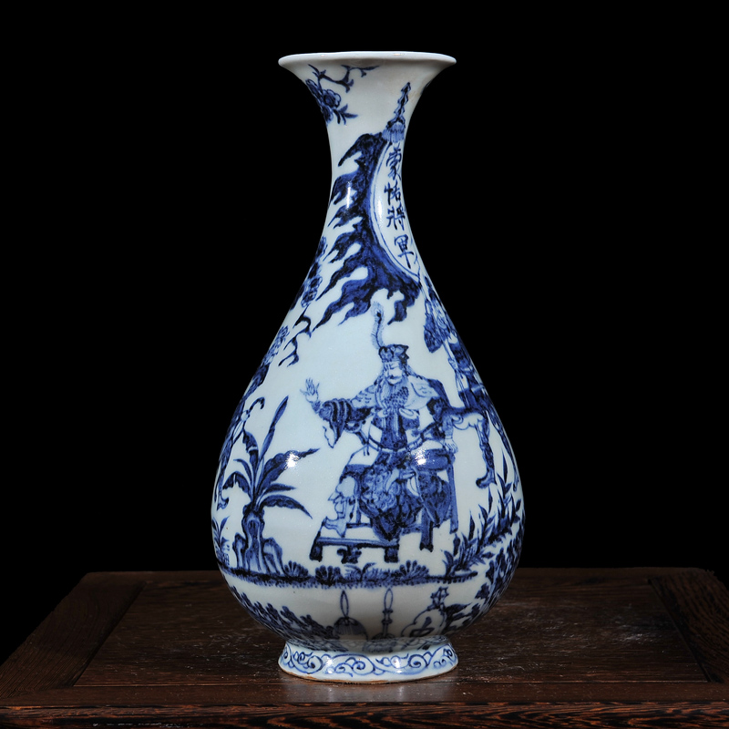 Jingdezhen ceramics imitation yuan Ming blue and white eight edges under after han xin okho spring jewelry crafts are sitting room