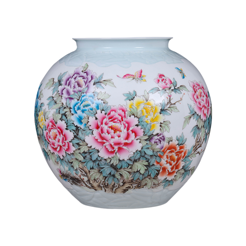 The Master of jingdezhen ceramic hand - made of high - grade famille rose porcelain furnishing articles blooming flowers antique vase decoration art