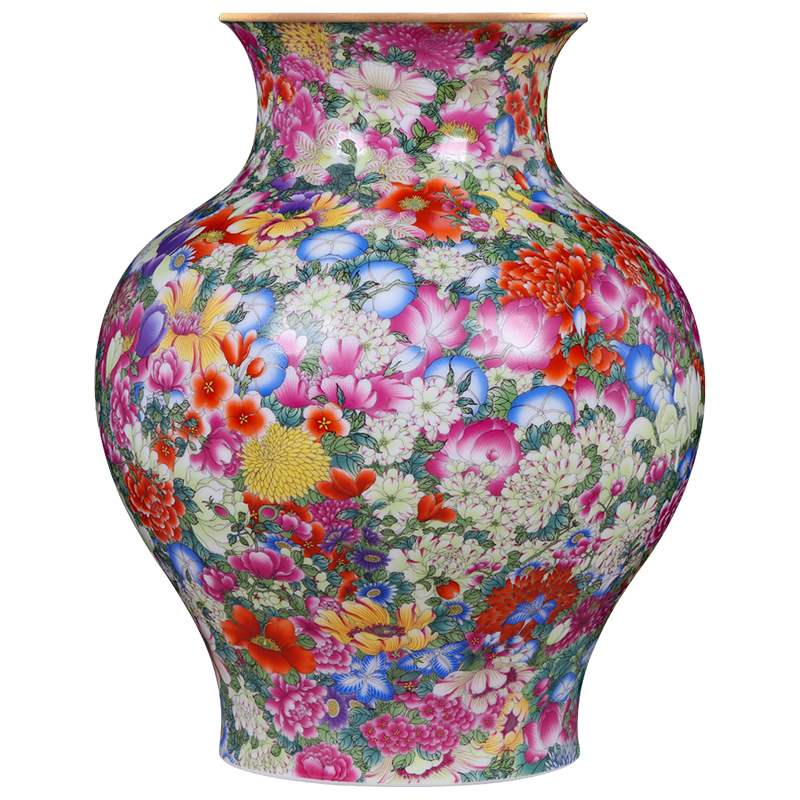 Archaize of jingdezhen ceramics craft vase collection furnishing articles qianlong high - grade colored enamel paint flower vase