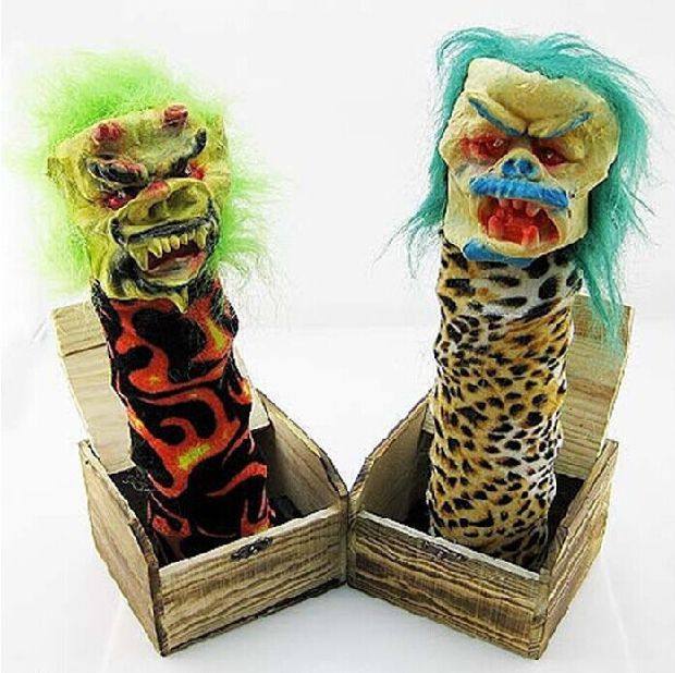 整人玩具创意礼物生日惊吓盒吓人恶搞怪恐怖万圣节吓一跳鬼头木盒