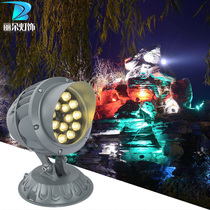 Outdoor Pitched Light Led Round Waterproof Optical Lens Projection Lamp Landscape Courtyard Lamp Seating Ground Seven Color Photos Tree Light