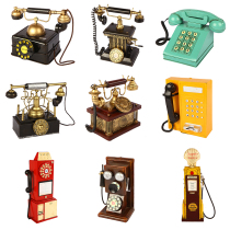 European retro nostalgic creative old-fashioned iron phone tanker model decorations photography props ornaments