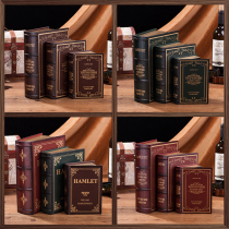 Nordic retro old wooden decorative book fake book simulation book photography props book storage box bookcase bookcase ornaments