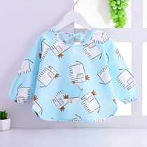 Baby overcoat thin girl apron baby waterproof eating bib summer autumn boy long sleeve anti-dressing