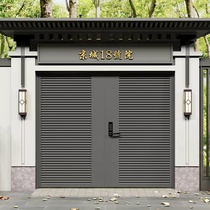 Chinese iron villa courtyard door paint double open zinc steel door village opened door wall fence door