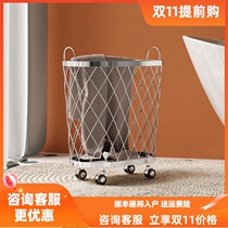 Modern light luxury dirty clothes basket creative home ins Wind Mobile Storage blue belt wheel dirty clothes toy storage basket