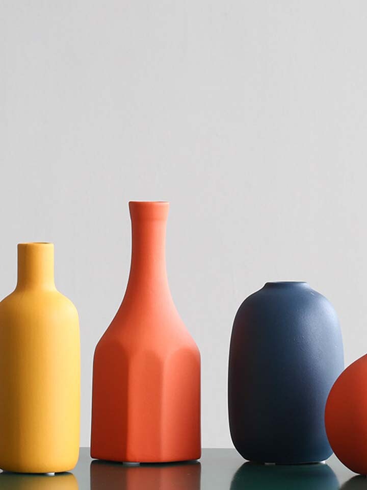 莫兰迪色北欧风格创意陶瓷花瓶