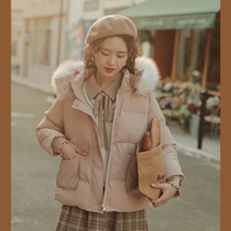 linjou Lingjiu 2021 winter small size cotton clothes cotton clothes womens short thick bread clothes cotton jacket jacket thickened