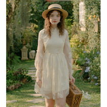 linjou Lingjiu disc buckle embroidery waist floral skirt super Xian Sen series autumn dress modified cheongsam dress women 2021