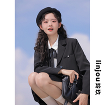 linjou Ling Jiu Chun sense of luxury JK small suit jacket female small man new casual short suit top