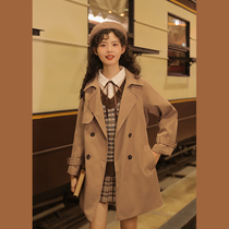 Lingjiu trench coat womens spring and autumn 2022 new small size British style this year popular short coat