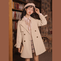 Linjou Lingjiu small man trench coat women short 2022 spring new British style versatile coat coat