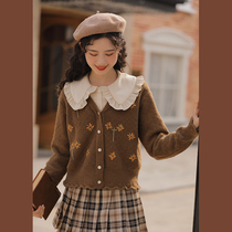 Lingjiu sweet doll collar shirt womens spring and autumn 2022 versatile loose chic long sleeve shirt design sense top