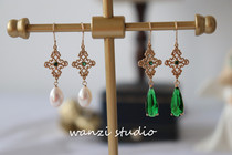 Maruzi design Chinese classical style advanced Palace French American 14K gold pearl ear hook earrings ear clip