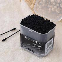 Japan imported double-headed spiral cotton swab ear make-up sterile black cotton swab stick Medical cotton swab stick ear cleaning