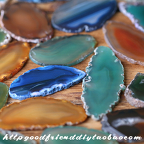 (Special)With fur edge Agate slice hole pendant DIY handmade jewelry accessories(0520F)
