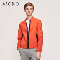 asobio mens jacket coat slim casual trend small stand collar monochrome coat thin mens early autumn