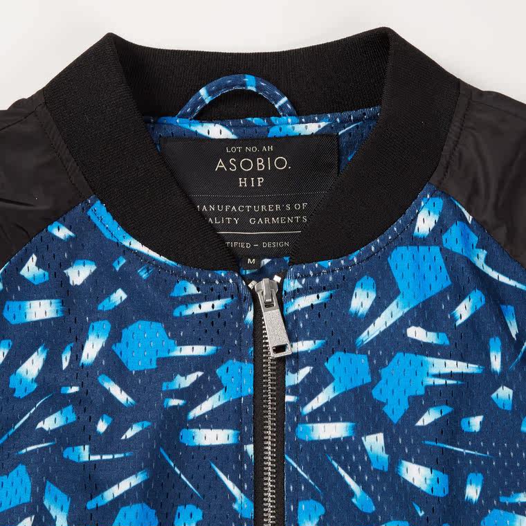 ASOBIO 2015夏季新款男装 时尚几何印花插肩长袖外套 3521414411