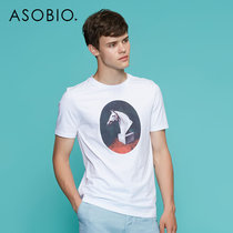 Asobio men mens short sleeve T-shirt fashion casual print pattern simple and comfortable mens short sleeve T-shirt top